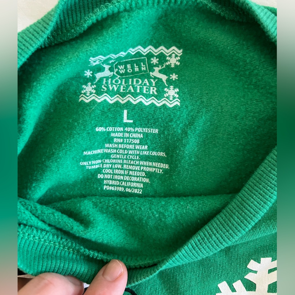 Kids Green Holiday Gaming Sweatshirt Size L - Picture 2 of 2